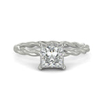 Load image into Gallery viewer, Olivia Princess Cut Rope Hidden Halo Twist Claw Set Engagement Ring Setting - Nivetta

