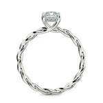 Load image into Gallery viewer, Olivia Radiant Cut Rope Hidden Halo Twist Claw Set Engagement Ring Setting - Nivetta
