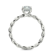 Olivia Radiant Cut Rope Hidden Halo Twist Claw Set Engagement Ring Setting - Nivetta