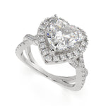 Load image into Gallery viewer, Ophelia Heart Cut Pave Halo Split Shank Engagement Ring Setting - Nivetta
