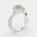 Load image into Gallery viewer, Ophelia Heart Cut Pave Halo Split Shank Engagement Ring Setting - Nivetta
