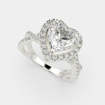 Load image into Gallery viewer, Ophelia Heart Cut Pave Halo Split Shank Engagement Ring Setting - Nivetta
