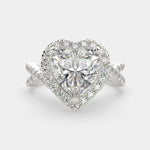 Load image into Gallery viewer, Ophelia Heart Cut Pave Halo Split Shank Engagement Ring Setting - Nivetta
