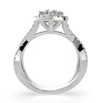 Load image into Gallery viewer, Ophelia Marquise Cut Pave Halo Split Shank Engagement Ring Setting - Nivetta
