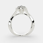 Load image into Gallery viewer, Ophelia Marquise Cut Pave Halo Split Shank Engagement Ring Setting - Nivetta
