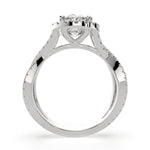 Load image into Gallery viewer, Ophelia Oval Cut Pave Halo Split Shank Engagement Ring Setting - Nivetta
