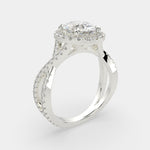 Load image into Gallery viewer, Ophelia Oval Cut Pave Halo Split Shank Engagement Ring Setting - Nivetta
