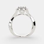 Load image into Gallery viewer, Ophelia Oval Cut Pave Halo Split Shank Engagement Ring Setting - Nivetta
