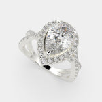 Load image into Gallery viewer, Ophelia Pear Cut Pave Halo Split Shank Engagement Ring Setting - Nivetta
