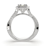 Load image into Gallery viewer, Ophelia Radiant Cut Pave Halo Split Shank Engagement Ring Setting - Nivetta
