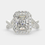 Load image into Gallery viewer, Ophelia Radiant Cut Pave Halo Split Shank Engagement Ring Setting - Nivetta
