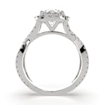 Load image into Gallery viewer, Ophelia Round Cut Pave Halo Split Shank Engagement Ring Setting - Nivetta
