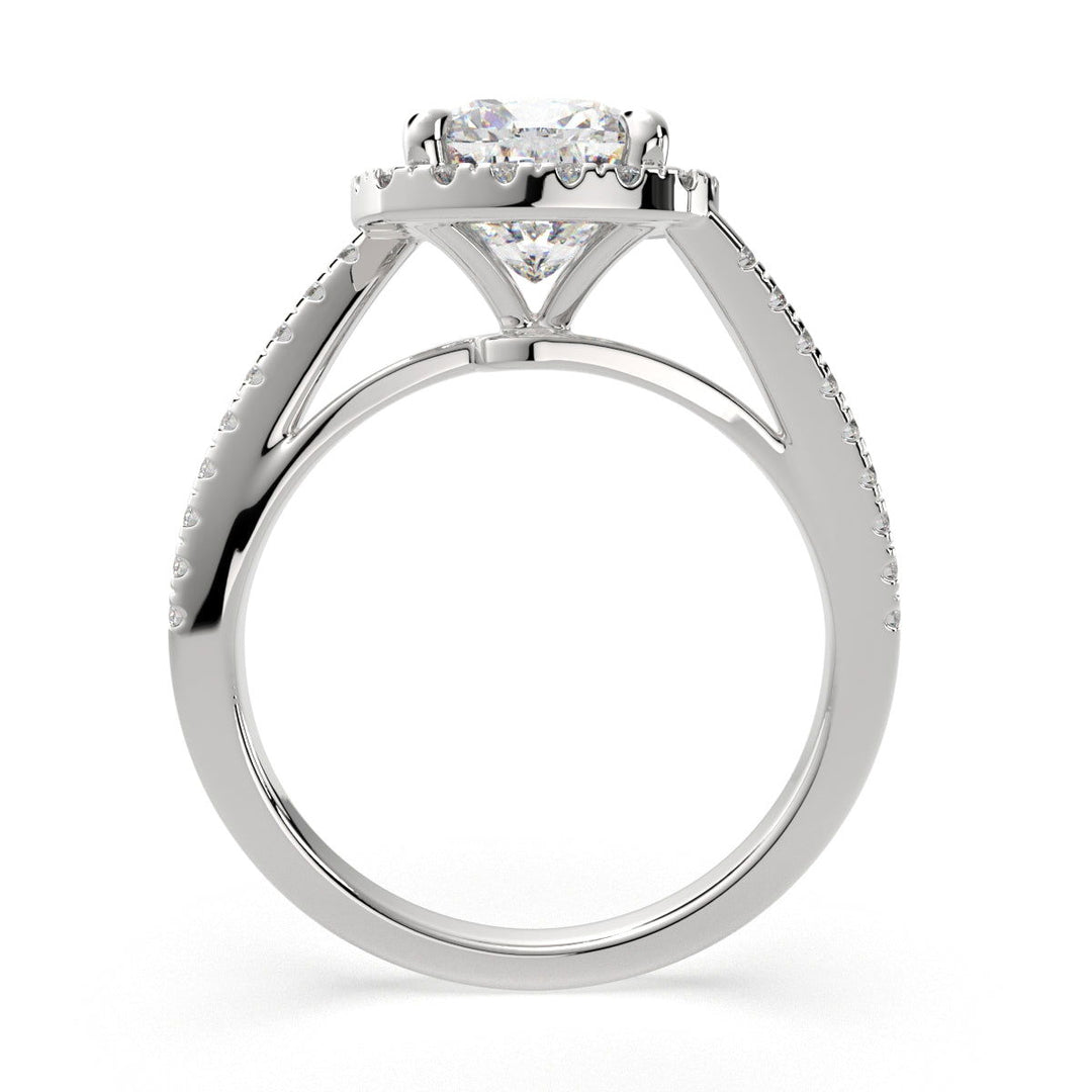 Paloma Cushion Cut Pave Halo Engagement Ring Setting - Nivetta