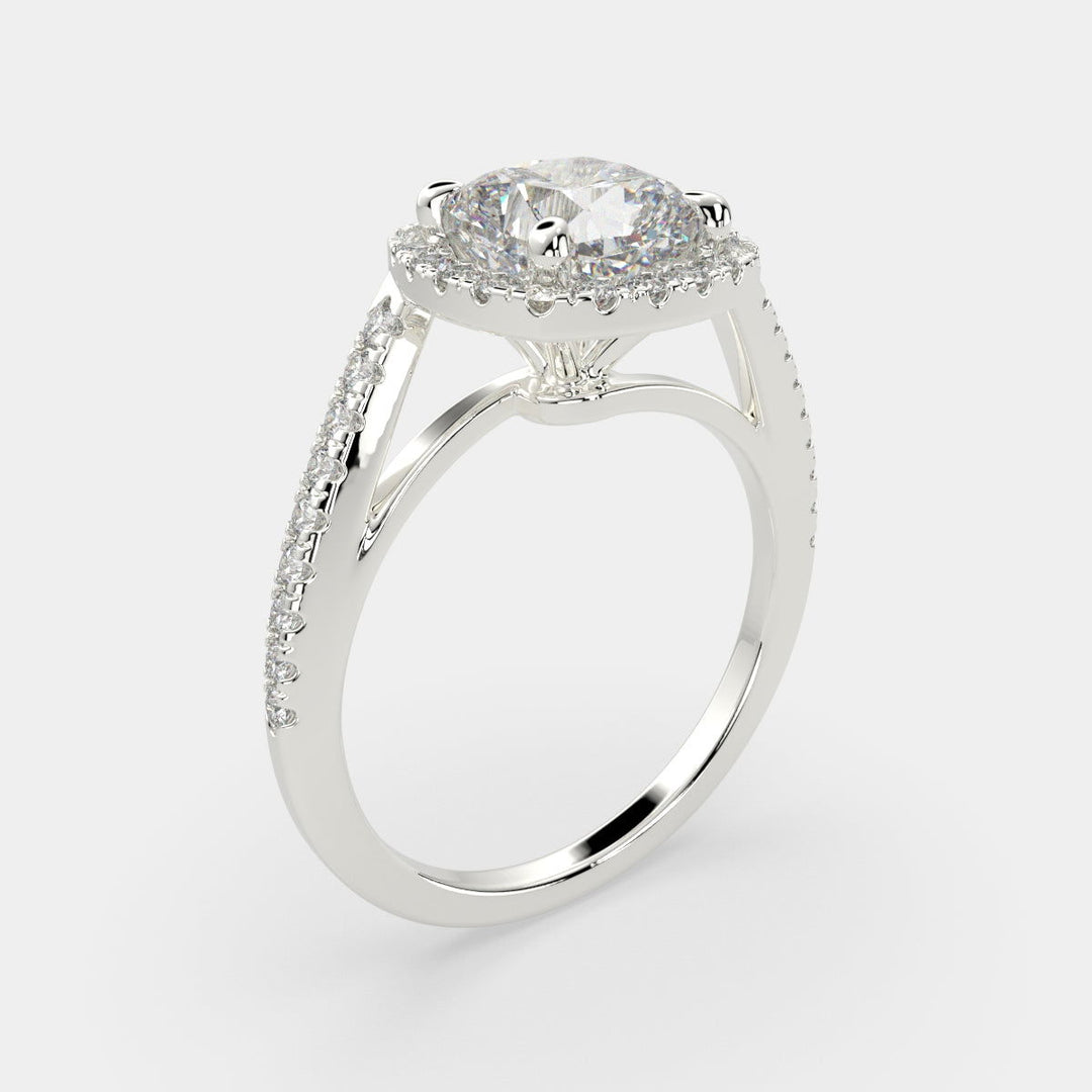 Paloma Cushion Cut Pave Halo Engagement Ring Setting - Nivetta