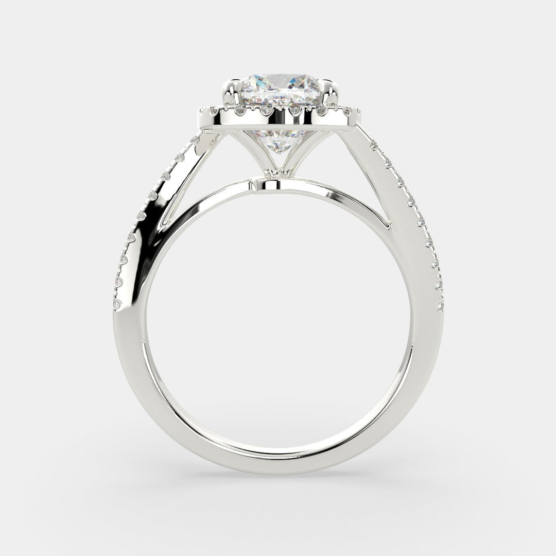 Paloma Cushion Cut Pave Halo Engagement Ring Setting - Nivetta