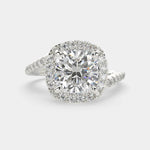 Load image into Gallery viewer, Paloma Cushion Cut Pave Halo Engagement Ring Setting - Nivetta
