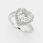 Load image into Gallery viewer, Paloma Heart Cut Pave Halo Engagement Ring Setting - Nivetta
