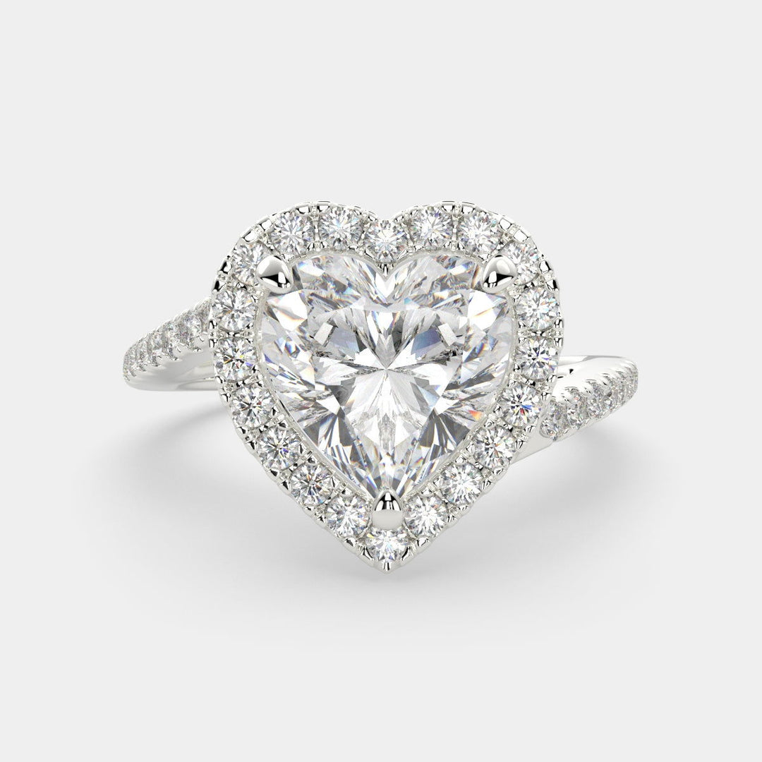 Paloma Heart Cut Pave Halo Engagement Ring Setting - Nivetta