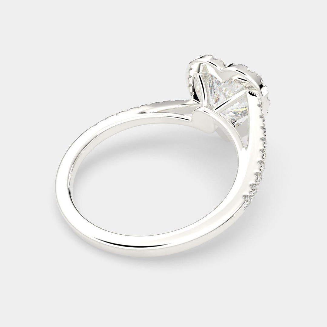 Paloma Heart Cut Pave Halo Engagement Ring Setting - Nivetta