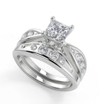 Load image into Gallery viewer, Paloma Inset 4 Prong Princess Cut Diamond Engagement Ring - Nivetta
