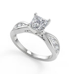 Load image into Gallery viewer, Paloma Inset 4 Prong Princess Cut Diamond Engagement Ring - Nivetta
