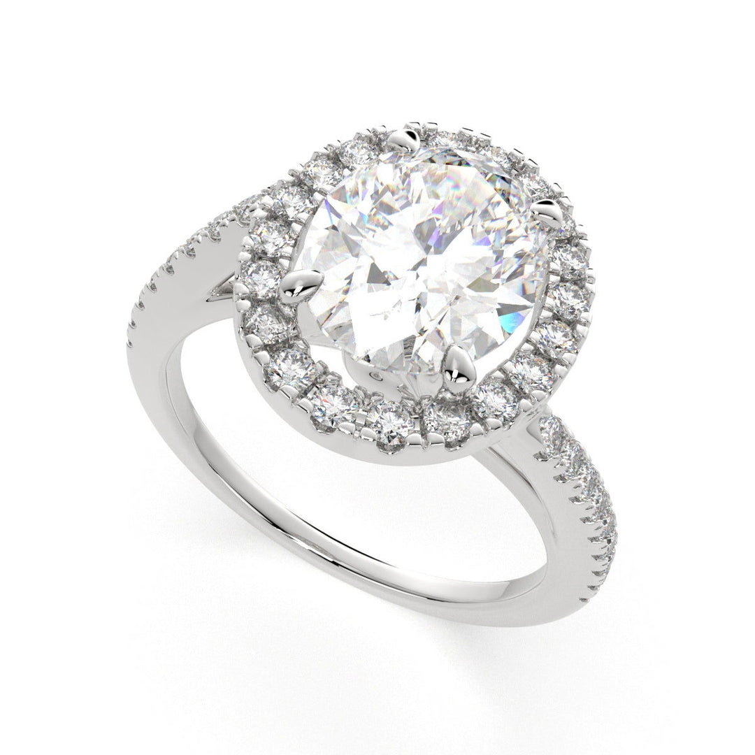 Paloma Oval Cut Pave Halo Engagement Ring Setting - Nivetta