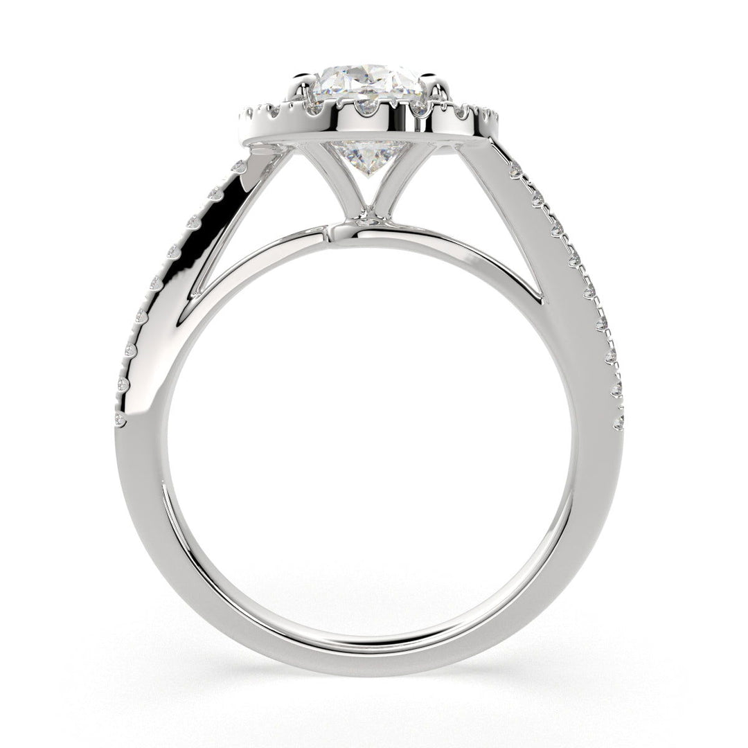 Paloma Oval Cut Pave Halo Engagement Ring Setting - Nivetta