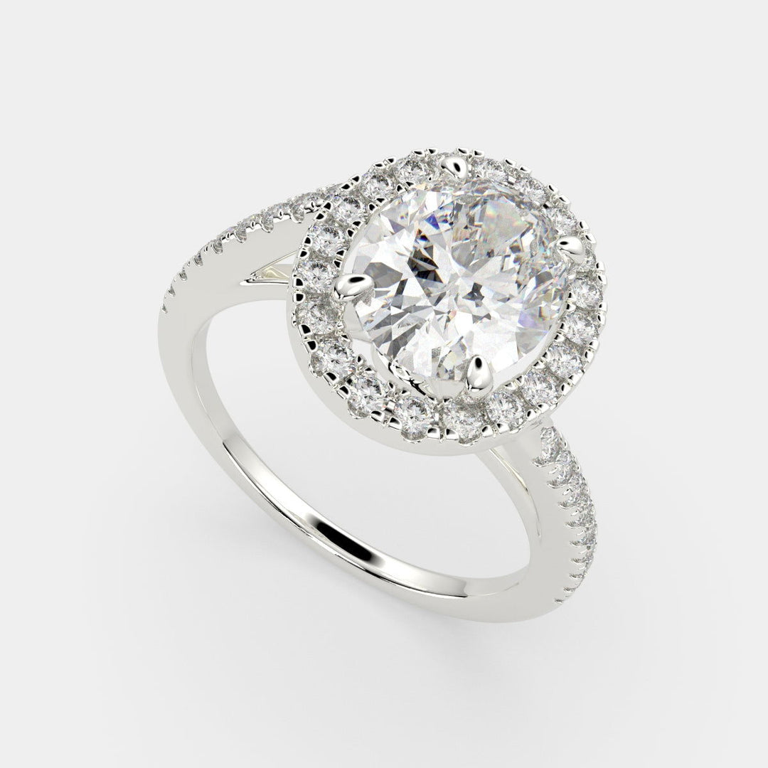 Paloma Oval Cut Pave Halo Engagement Ring Setting - Nivetta