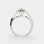 Load image into Gallery viewer, Paloma Pear Cut Pave Halo Engagement Ring Setting - Nivetta
