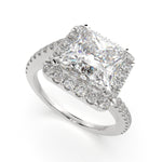 Load image into Gallery viewer, Paloma Princess Cut Pave Halo Engagement Ring Setting - Nivetta
