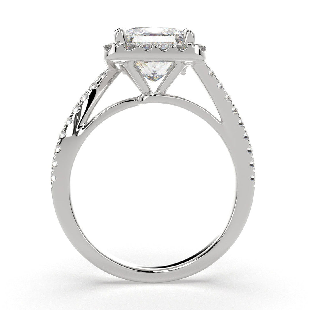 Paloma Princess Cut Pave Halo Engagement Ring Setting - Nivetta