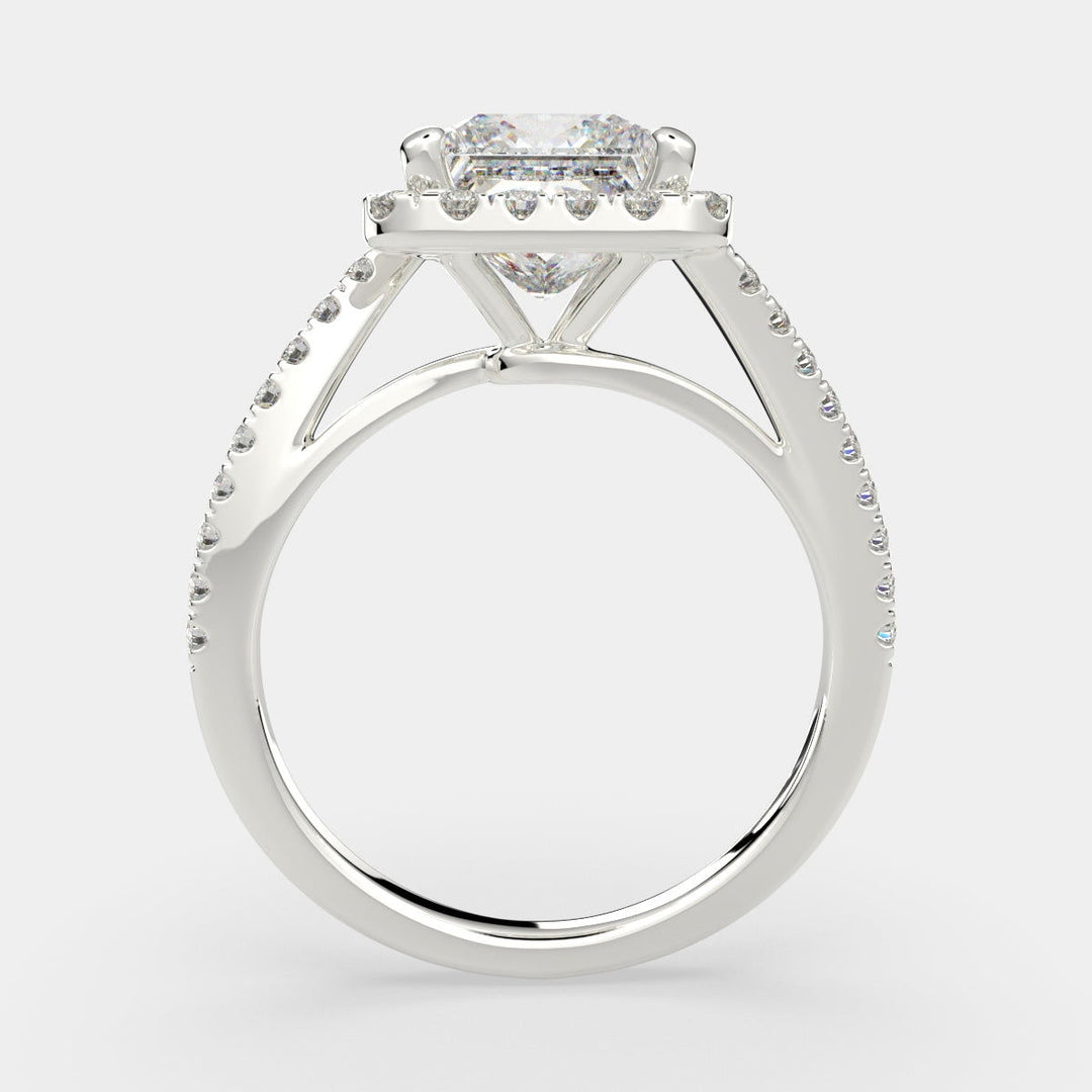 Paloma Princess Cut Pave Halo Engagement Ring Setting - Nivetta