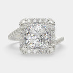 Load image into Gallery viewer, Paloma Princess Cut Pave Halo Engagement Ring Setting - Nivetta
