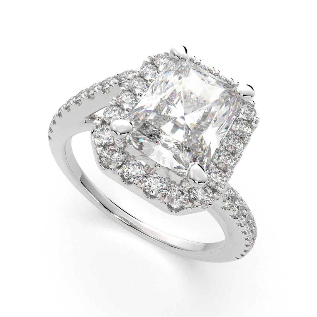 Paloma Radiant Cut Pave Halo Engagement Ring Setting - Nivetta