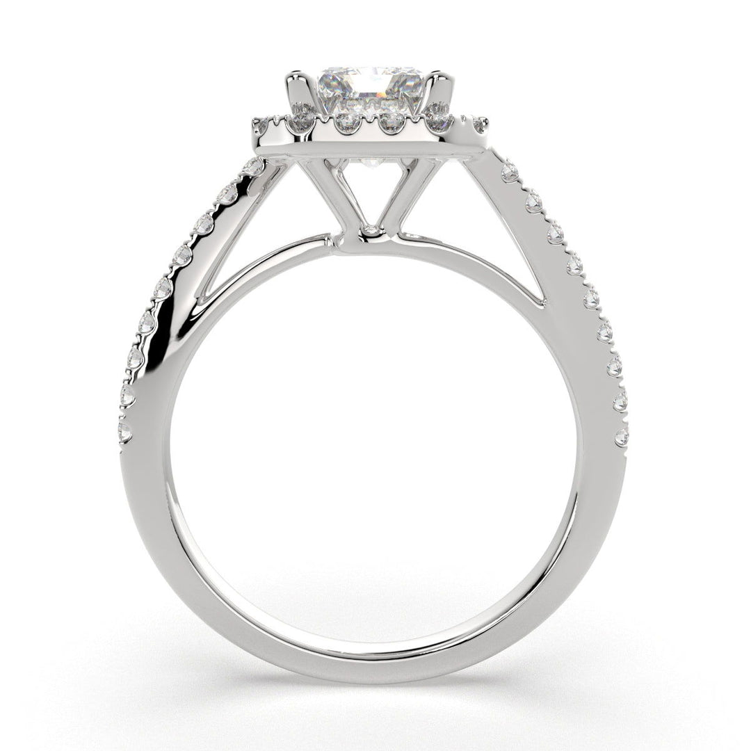 Paloma Radiant Cut Pave Halo Engagement Ring Setting - Nivetta