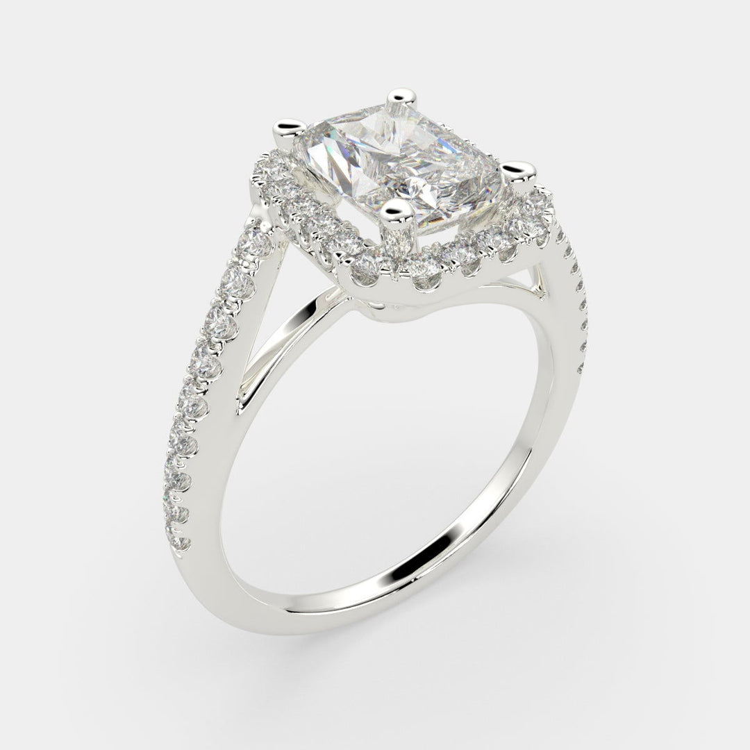 Paloma Radiant Cut Pave Halo Engagement Ring Setting - Nivetta