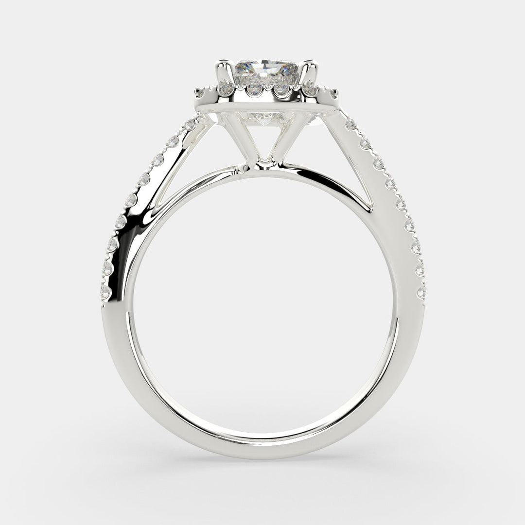 Paloma Radiant Cut Pave Halo Engagement Ring Setting - Nivetta