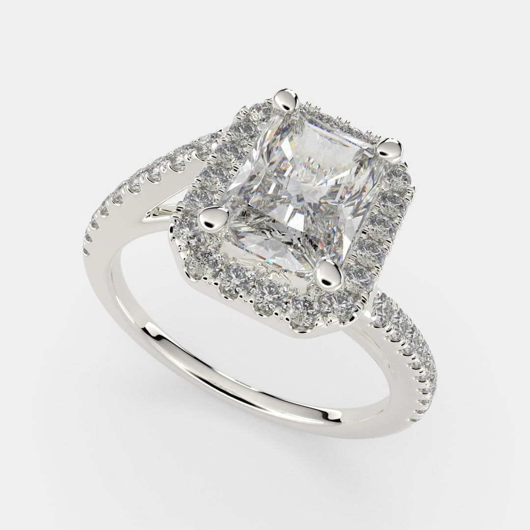 Paloma Radiant Cut Pave Halo Engagement Ring Setting - Nivetta