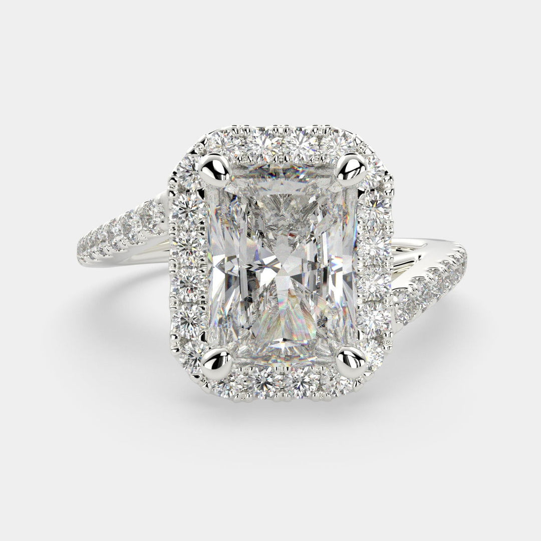 Paloma Radiant Cut Pave Halo Engagement Ring Setting - Nivetta