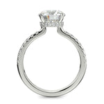 Load image into Gallery viewer, Pauline Round Cut Pave Hidden Halo 4 Prong Claw Set Engagement Ring Setting - Nivetta
