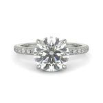 Load image into Gallery viewer, Pauline Round Cut Pave Hidden Halo 4 Prong Claw Set Engagement Ring Setting - Nivetta
