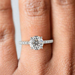 Load image into Gallery viewer, Pauline Round Cut Pave Hidden Halo 4 Prong Claw Set Engagement Ring Setting - Nivetta
