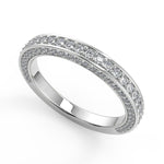 Load image into Gallery viewer, Priscilla Bar Set 3 Sided Pave Round Cut Diamond Engagement Ring - Nivetta
