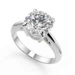 Load image into Gallery viewer, Quinn 4 Prong Solitaire Round Cut Diamond Engagement Ring - Nivetta
