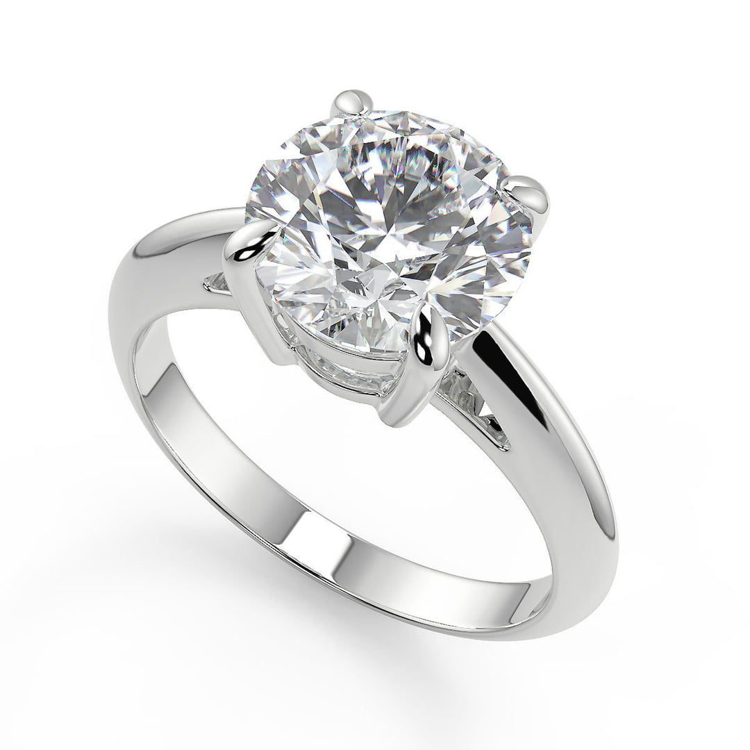 Quinn 4 Prong Solitaire Round Cut Diamond Engagement Ring - Nivetta