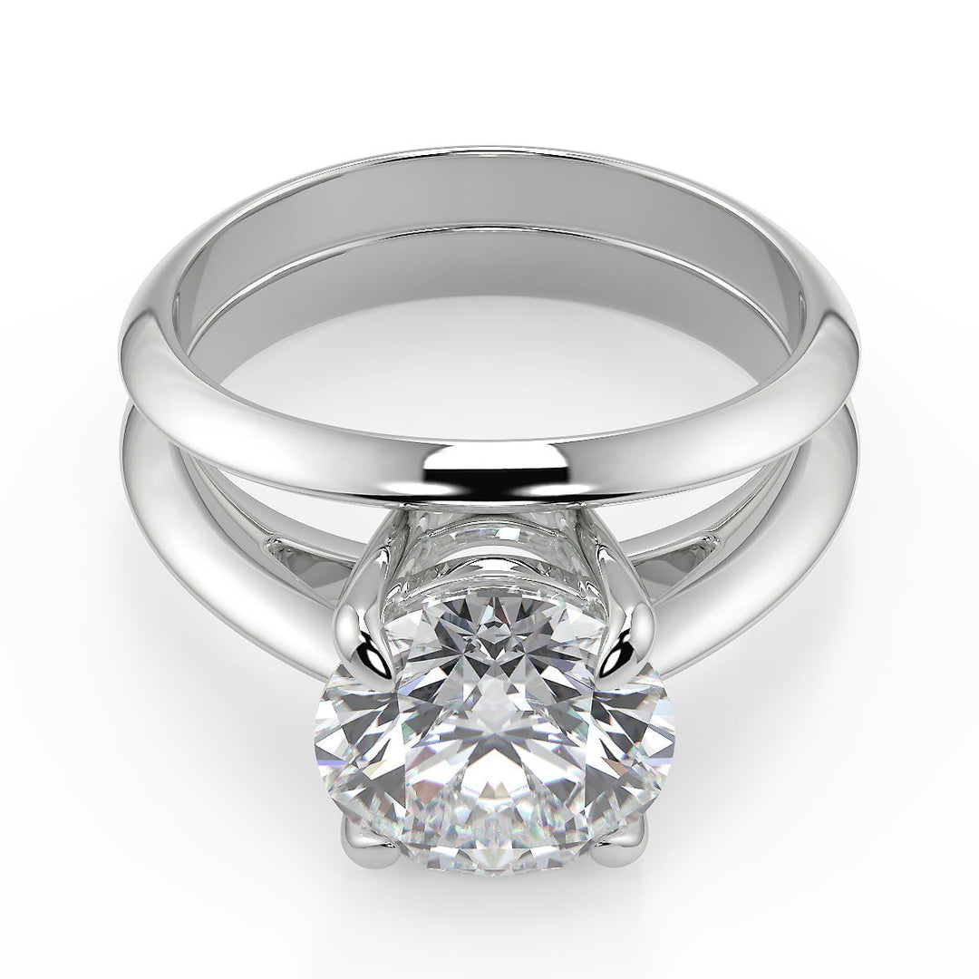 Quinn 4 Prong Solitaire Round Cut Diamond Engagement Ring - Nivetta