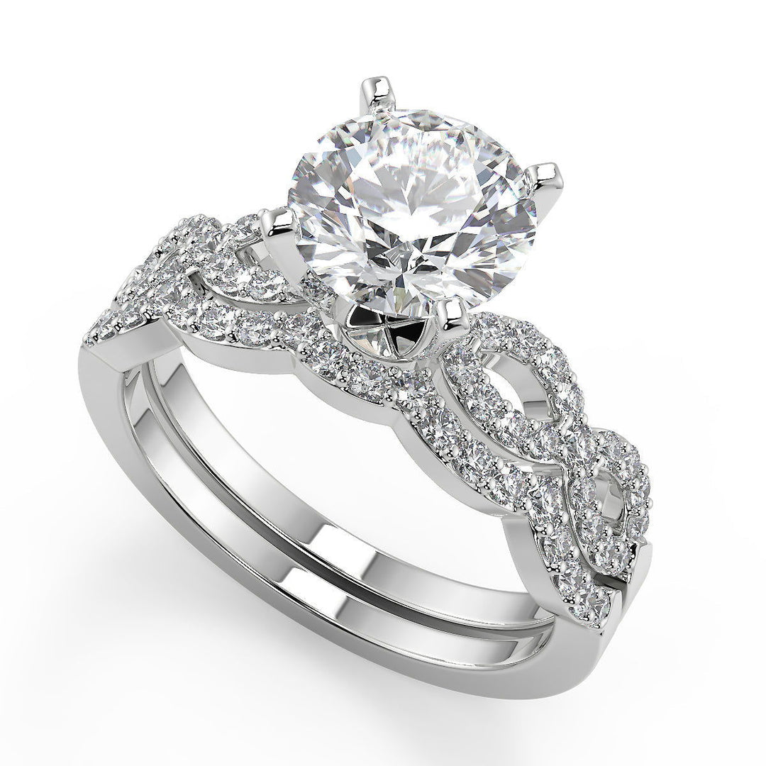 Rayne Infinity Pave Round Cut Diamond Engagement Ring - Nivetta