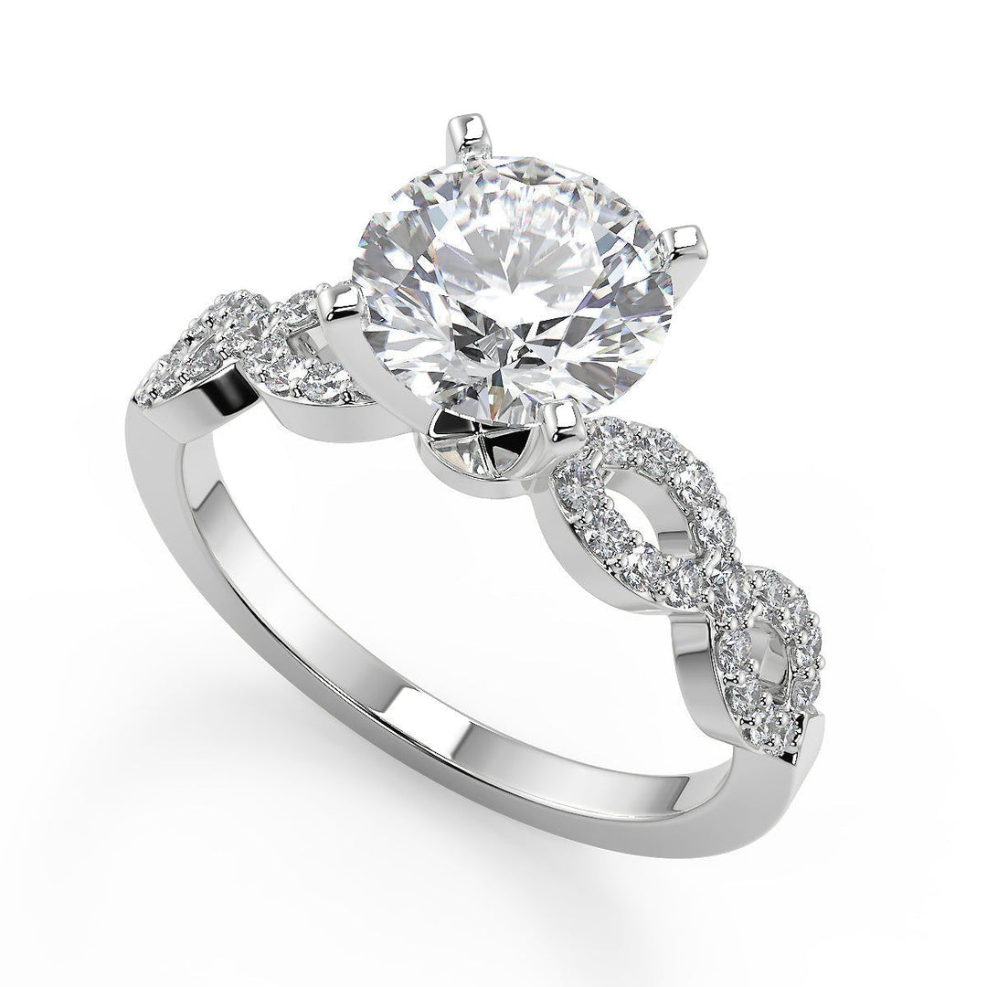 Rayne Infinity Pave Round Cut Diamond Engagement Ring - Nivetta