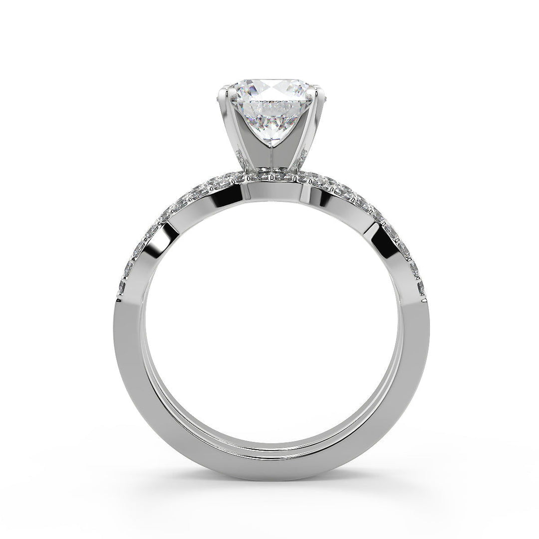 Rayne Infinity Pave Round Cut Diamond Engagement Ring - Nivetta