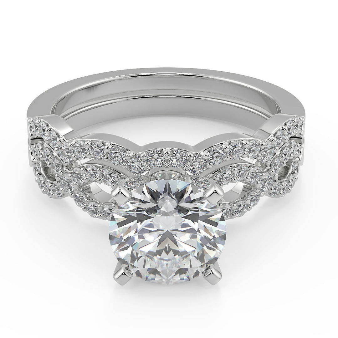 Rayne Infinity Pave Round Cut Diamond Engagement Ring - Nivetta